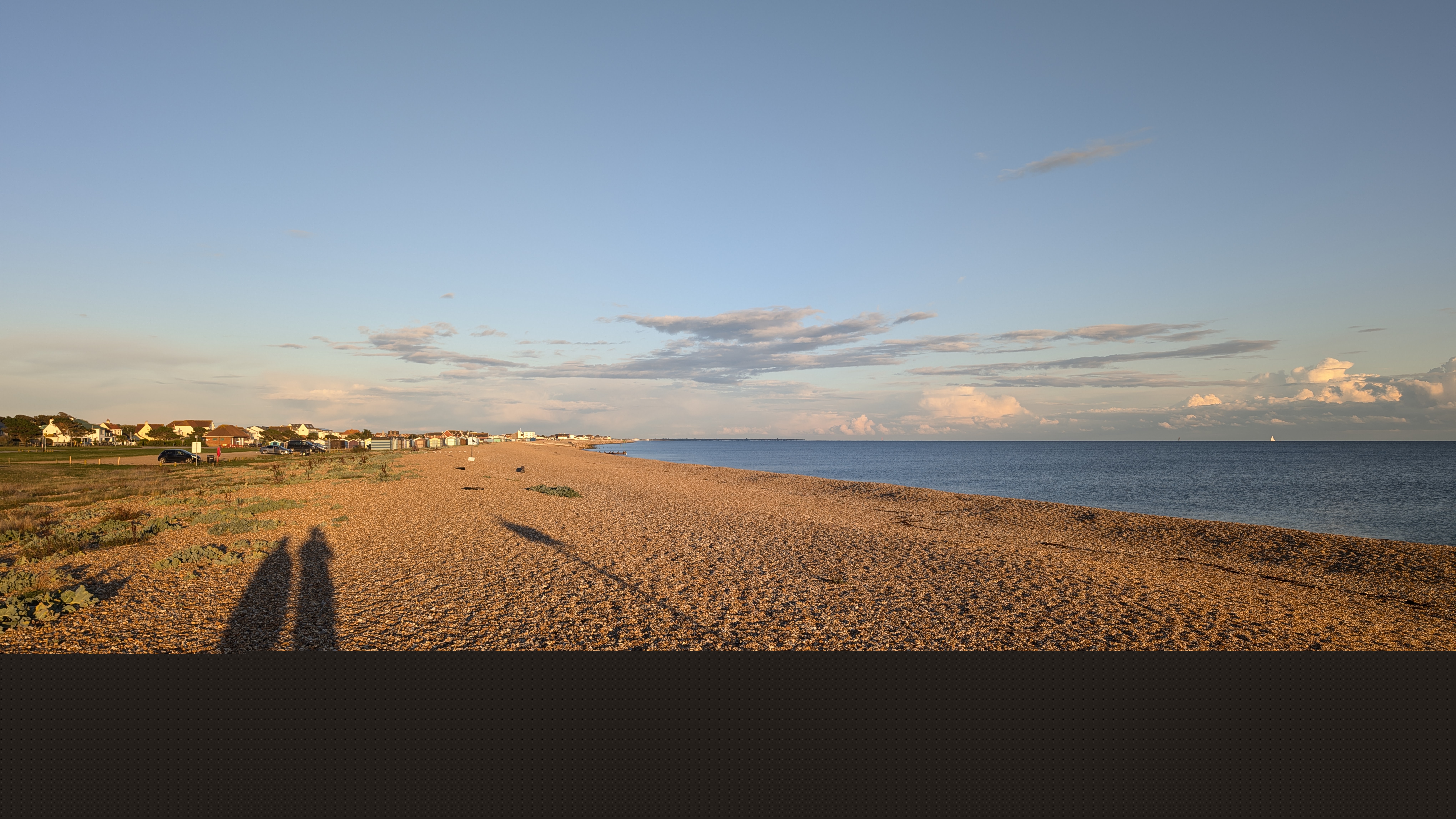 West Beach on Hayling Island — wide sandy beach with the Solent in the background